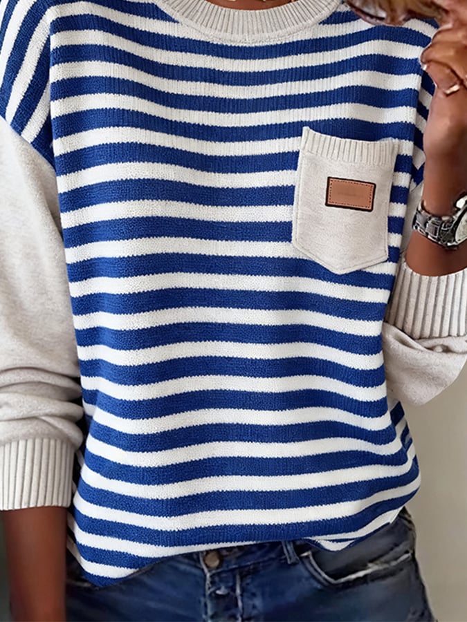 Pull en tricot rayé
