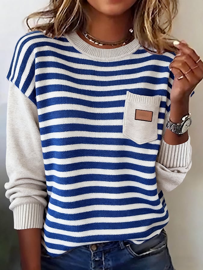 Pull en tricot rayé
