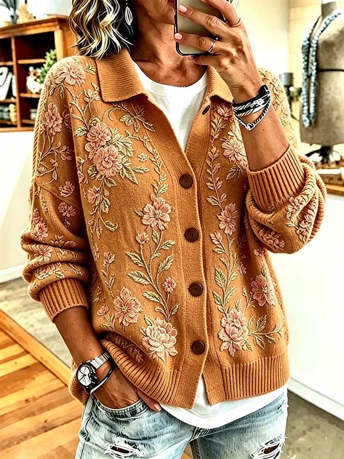 Cardigan en tricot imprimé