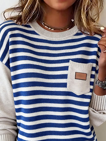 Pull en tricot rayé