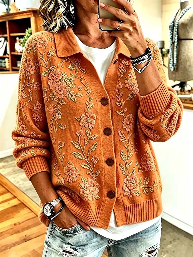 Cardigan en tricot imprimé